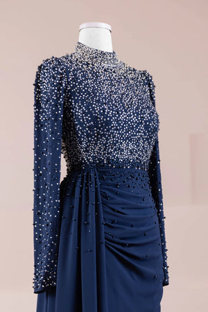 Lamis Tesettür Abiye - FioraofDress - tesettur - abiye - lacivert - 38 - hijab - evening - dress