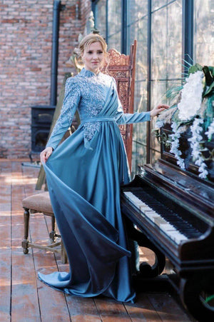 Lara Tesettür Abiye Roza - FioraofDress - tesettur - abiye - 52 - hijab - evening - dress