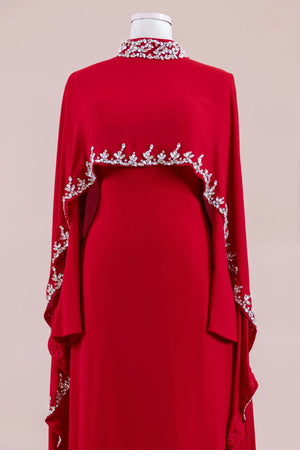 Layali Tesettür Abiye - FioraofDress - tesettur - abiye - Kırmızı - 40 - hijab - evening - dress
