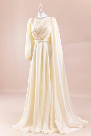 Liora Tesettür Abiye - FioraofDress - tesettur - abiye - Sarı - 38 - hijab - evening - dress