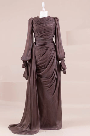 Lotus Tesettür Abiye - FioraofDress - tesettur - abiye - Mocha - 38 - hijab - evening - dress