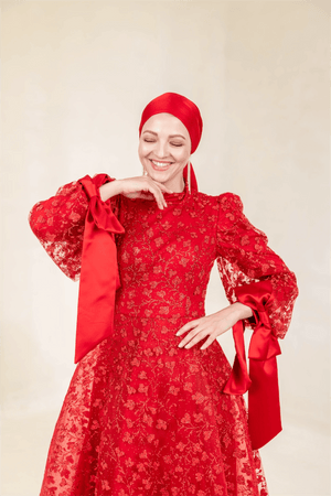 Lucetta Tesettür Abiye - FioraofDress - tesettur - abiye - 44 - Kırmızı - hijab - evening - dress