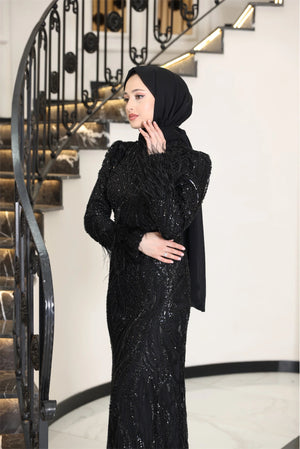Luisa Tesettür Abiye - FioraofDress - tesettur - abiye - 38 - Siyahh - hijab - evening - dress
