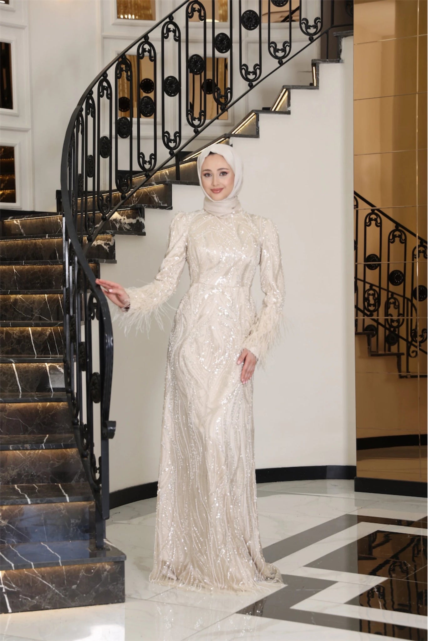 Luisa Tesettür Abiye - FioraofDress - tesettur - abiye - 38 - Taş - hijab - evening - dress