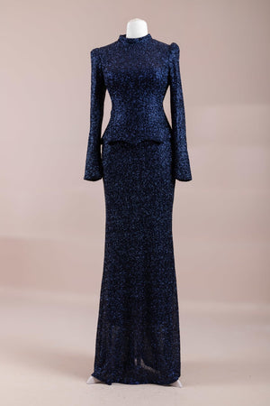 Luxe Tesettür Abiye - FioraofDress - tesettur - abiye - Lacivert - 38 - hijab - evening - dress