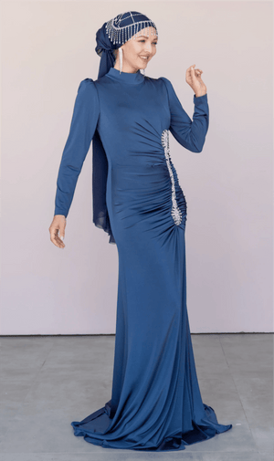 Lydia Tesettür Abiye - FioraofDress - tesettur - abiye - 44 - lacivert - hijab - evening - dress