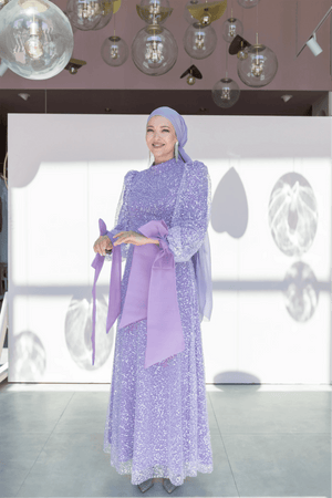 Melena Tesettür Abiye - FioraofDress - tesettur - abiye - 46 - LİLAA - hijab - evening - dress