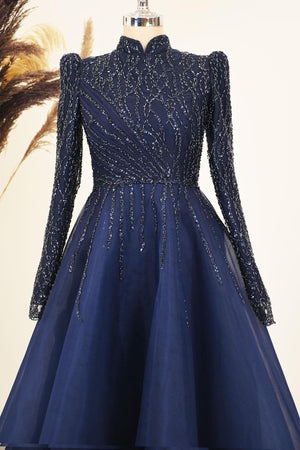 Mila Abiye Tesettür - FioraofDress - tesettur - abiye - lacivert - 38 - hijab - evening - dress