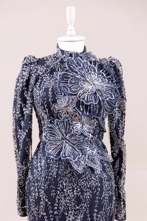 Najma Tesettür Abiye - FioraofDress - tesettur - abiye - LACİVERT - 36 - hijab - evening - dress