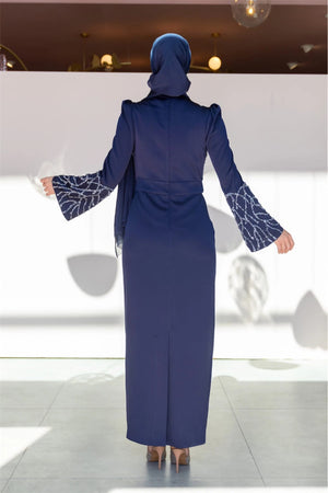 Narin Tesettür Abiye - FioraofDress - tesettur - abiye - 36 - lacivert - hijab - evening - dress