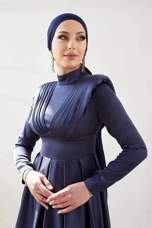 Nida Tesettür Abiye - FioraofDress - tesettur - abiye - 42 - LACİVERT - hijab - evening - dress