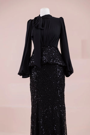 Nisa Tesettür Abiye - FioraofDress - tesettur - abiye - SİYAH - 38 - hijab - evening - dress