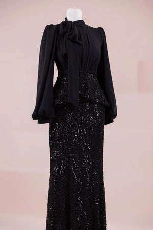 Nisa Tesettür Abiye - FioraofDress - tesettur - abiye - SİYAH - 38 - hijab - evening - dress