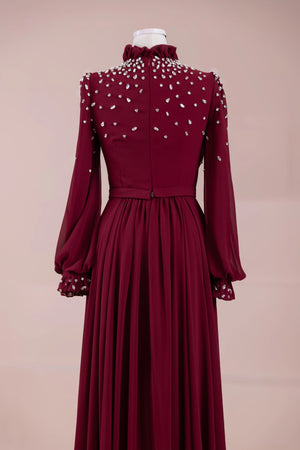 Nova Teseetür Abiye - FioraofDress - tesettur - abiye - BORDO - 38 - hijab - evening - dress