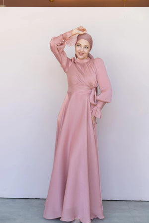 Orkide Tesettur Abiye - FioraofDress - tesettur - abiye - 38 - Somon - hijab - evening - dress