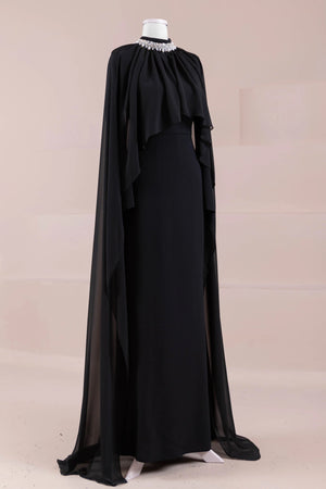 Peleris Tesettür Abiye - FioraofDress - tesettur - abiye - Siyahh - 38 - hijab - evening - dress