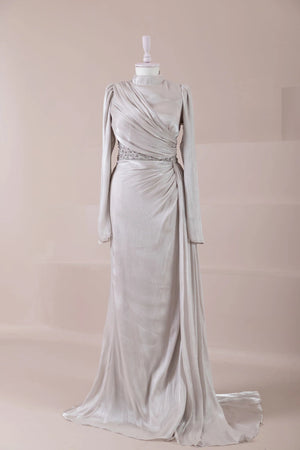 Perla Tesettür Abiye - FioraofDress - tesettur - abiye - BEJ - 38 - hijab - evening - dress