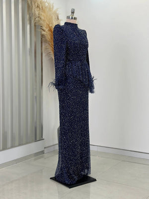 Rachelle Tesettür Abiye - FioraofDress - tesettur - abiye - lacivert - 38 - hijab - evening - dress