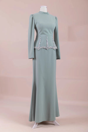 Ranya Tesettür Abiye - FioraofDress - tesettur - abiye - mint - 38 - hijab - evening - dress