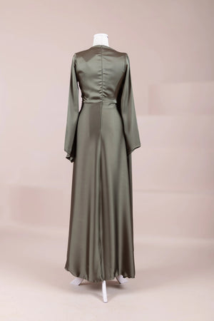 Satenya Tesettür Abiye - FioraofDress - tesettur - abiye - haki - 38 - hijab - evening - dress