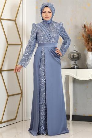 Şehrazat Tesettür Abiye Mavi - FioraofDress - tesettur - abiye - 48 - hijab - evening - dress