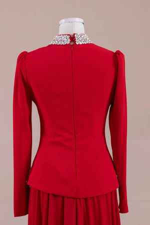 Selva Tesettür Abiye - FioraofDress - tesettur - abiye - Kırmızı - 38 - hijab - evening - dress