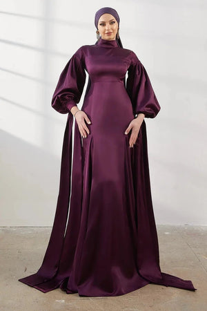 Serenay Taşlı Tesettür Abiye - FioraofDress - tesettur - abiye - 42 - Mürdüm - hijab - evening - dress