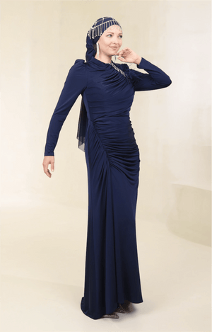 Setri Tesettür Abiye - FioraofDress - tesettur - abiye - 44 - lacivert - hijab - evening - dress