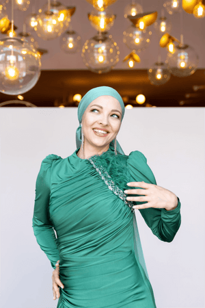 Setri Tesettür Abiye - FioraofDress - tesettur - abiye - 44 - Yağı Yeşil - hijab - evening - dress
