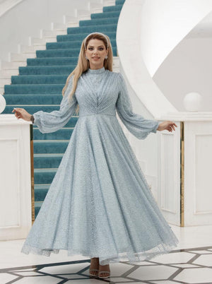 Sezen Tesettür Abiye - FioraofDress - tesettur - abiye - 48 - Pudra - hijab - evening - dress