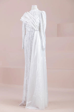 Silü Tesettür Abiye - FioraofDress - tesettur - abiye - Beyaz - 38 - hijab - evening - dress