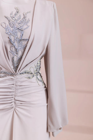 Siva Tesettür Abiye - FioraofDress - tesettur - abiye - BEJ - 38 - hijab - evening - dress