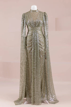 Solea Tesettür Abiye - FioraofDress - tesettur - abiye - HAKİ - 38 - hijab - evening - dress