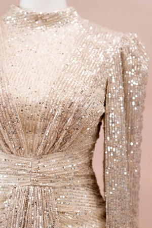 Solea Tesettür Abiye - FioraofDress - tesettur - abiye - krem - 38 - hijab - evening - dress