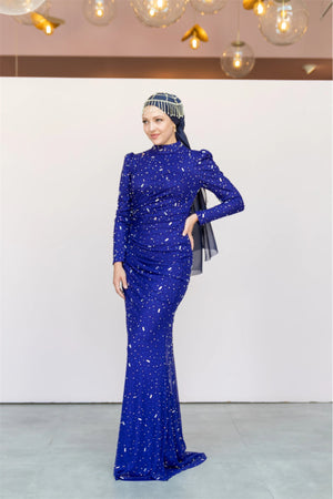 Stone Tesettür Abiye - FioraofDress - tesettur - abiye - 44 - SAX - hijab - evening - dress