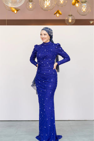 Stone Tesettür Abiye - FioraofDress - tesettur - abiye - 44 - SAX - hijab - evening - dress