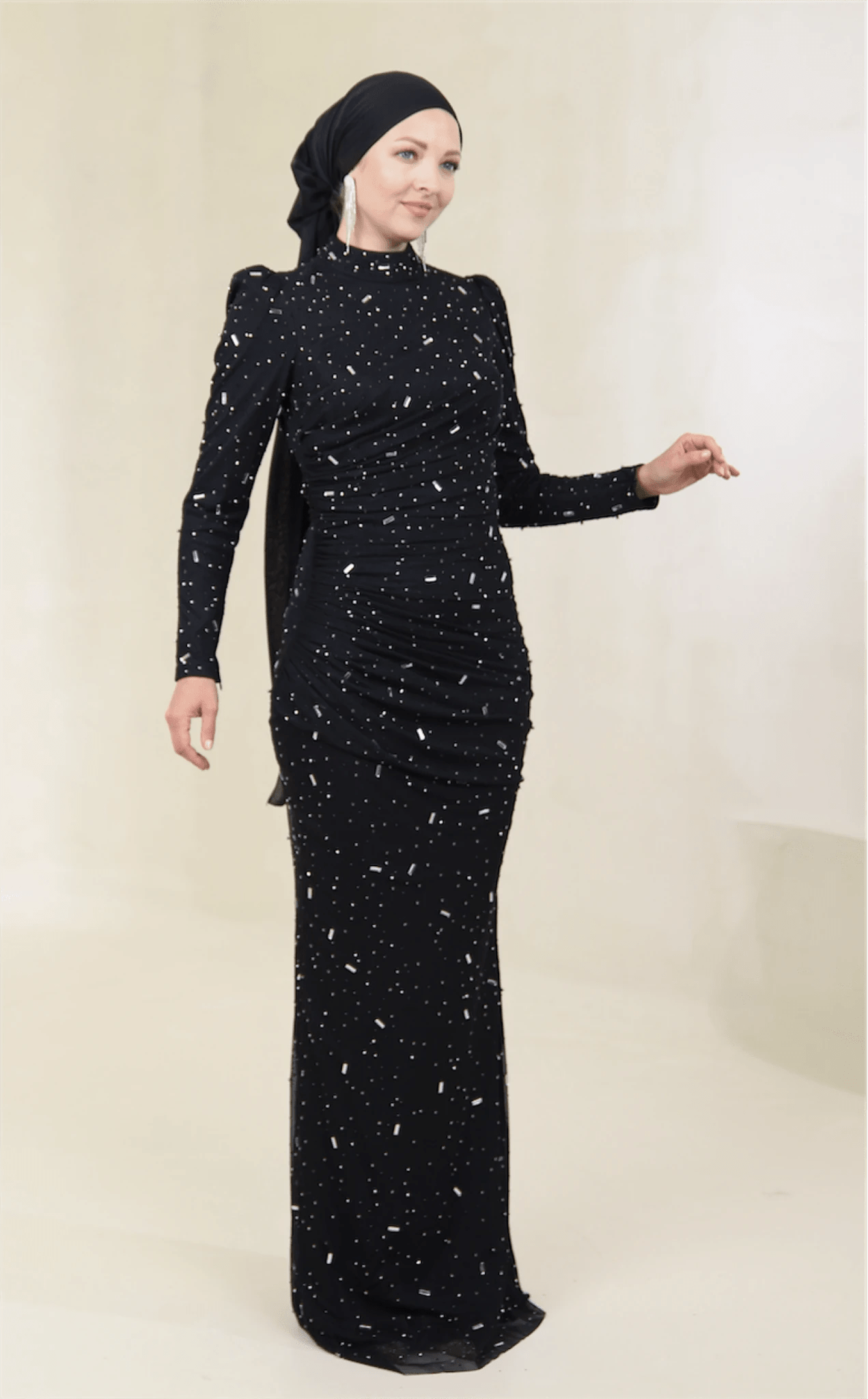 Stone Tesettür Abiye - FioraofDress - tesettur - abiye - 44 - Siyahh - hijab - evening - dress