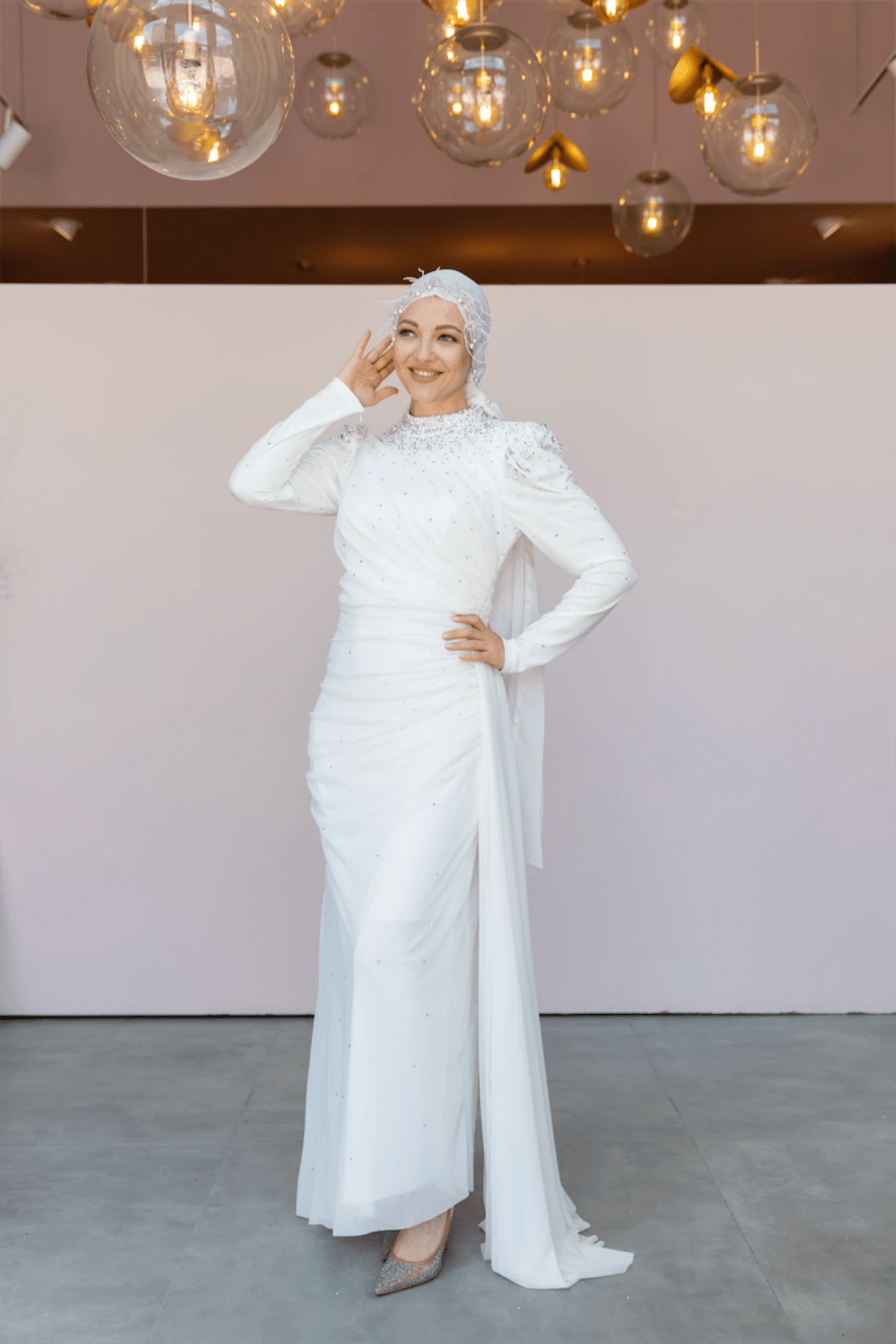 Stoneart Tesettür Abiye - FioraofDress - tesettur - abiye - 44 - Ekru - hijab - evening - dress