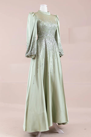 Su Abiye - FioraofDress - tesettur - abiye - 38 - mint - hijab - evening - dress