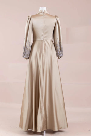 Su Abiye - FioraofDress - tesettur - abiye - 38 - GOLD - hijab - evening - dress