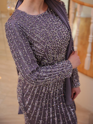 Su Tesettür Abiye - FioraofDress - tesettur - abiye - 48 - Mürdüm - hijab - evening - dress