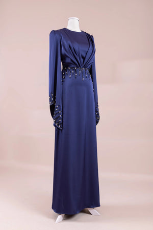 Sue Tesettür Abiye - FioraofDress - tesettur - abiye - LACİVERT - 38 - hijab - evening - dress