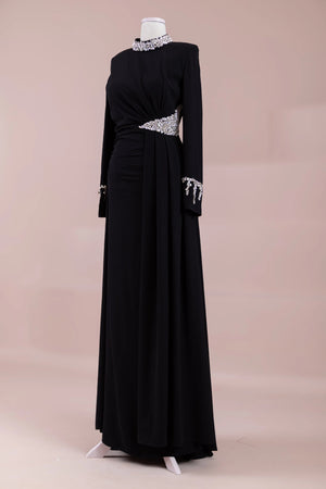 Tasha Tesettür Abiyesar - FioraofDress - tesettur - abiye - Siyahh - 38 - hijab - evening - dress