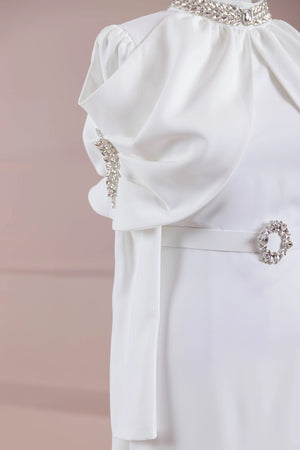 Tilu Tesettür Abiye - FioraofDress - tesettur - abiye - Beyaz - 38 - hijab - evening - dress