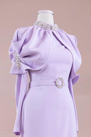 Tilu Tesettür Abiye - FioraofDress - tesettur - abiye - lila - 38 - hijab - evening - dress