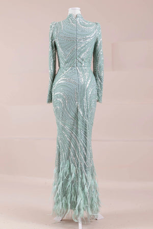 Tira Tesettür Abiye - FioraofDress - tesettur - abiye - mint - 38 - hijab - evening - dress