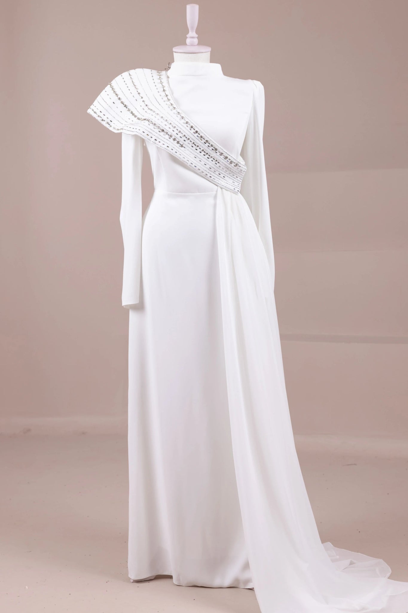 Valen Tesettür Abiye - FioraofDress - tesettur - abiye - Beyaz - 38 - hijab - evening - dress