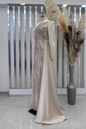 Yaprak Tesettür Abiye - FioraofDress - tesettur - abiye - GOLD - 38 - hijab - evening - dress