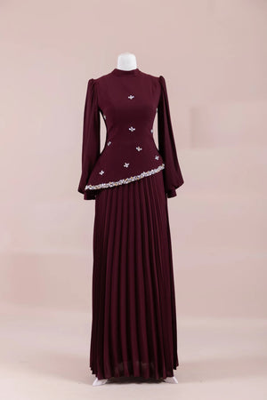 Zela Tesettür Abiye - FioraofDress - tesettur - abiye - BORDO - 38 - hijab - evening - dress