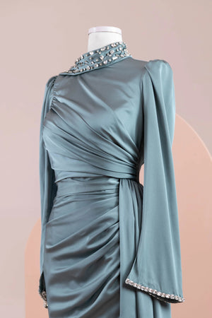 Ziri Tesettür Abiye - FioraofDress - tesettur - abiye - haki - 36 - hijab - evening - dress